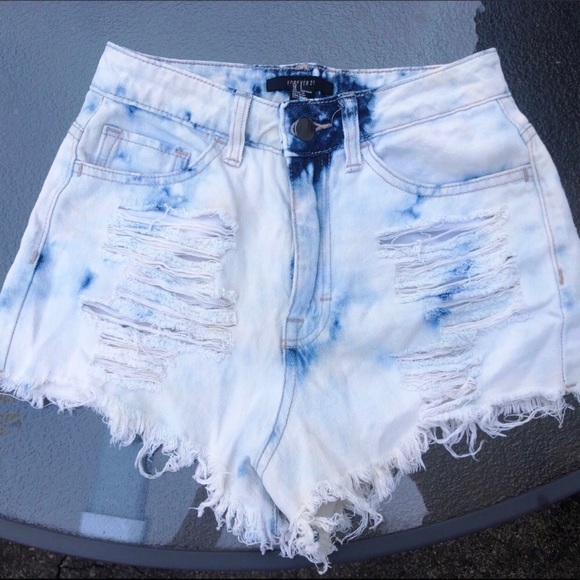 Forever 21 Pants - Forever 21 High Waisted Denim Wash Shorts